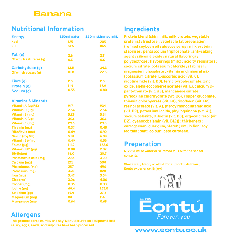 Banana Total Food Replacement Shake (125/205kcal)
