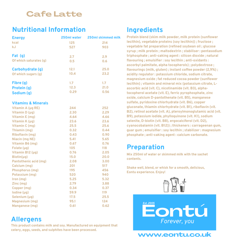 Cafe Latte VLCD | Total Food Replacement Shake (125/214kcal)