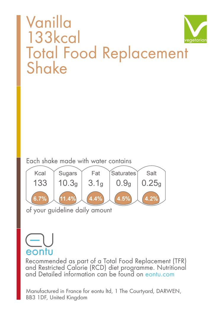 Vanilla Total Food Replacement Shake (133/224kcal)